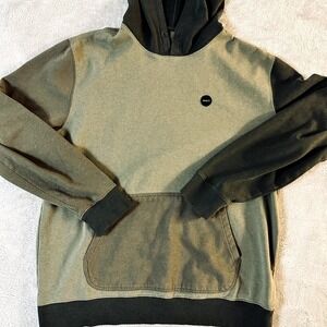 RVCA Regular Fit Pullover Hoodie for‎ Men Olive Green Color Blocked - XL